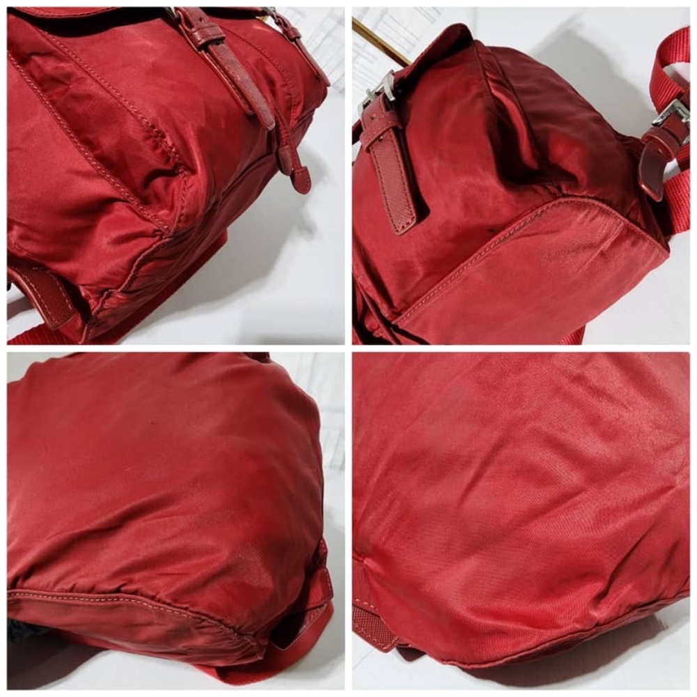 Authentic PRADA Tessuto Nylon Vela Medium Backpack Red - Picture 8 of 14